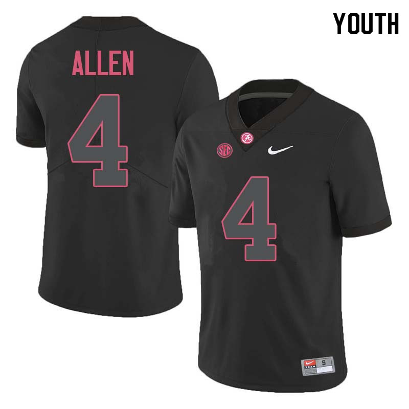Alabama Crimson Tide Youth Christopher Allen #4 Black NCAA Nike Authentic Stitched College Football Jersey ZO16I28ND